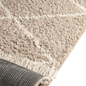 Dywan shaggy Blake romby beżowe 155 cm x 230 cm
