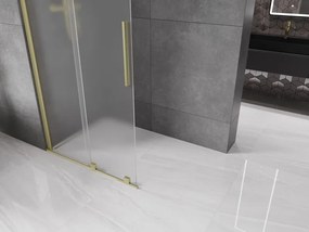 Mexen Velar ścianka prysznicowa rozsuwana Walk-in 80 x 200 cm, szron 8 mm, złota szczotkowana - 871-080-000-33-55