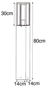 Zewnetrzna Przemysłowa stojąca lampa zewnętrzna rdzawy brąz 80 cm IP44 - Charlois Oswietlenie zewnetrzne