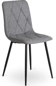 Krzesło Tapicerowane do Salonu ROBIN 2 Szare Nowoczesne Loft
