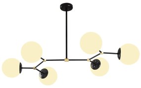 Czarna lampa wisząca z 6 kloszami Opviq lights Damar Horizontal