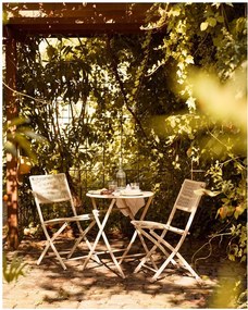 Beżowy metalowy zestaw mebli ogrodowych dla 2 osób Arcas – House Nordic