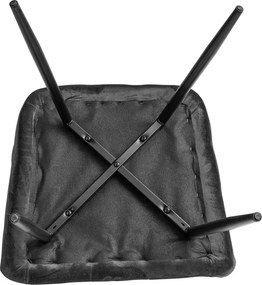 Szare krzesło jadalniane MARLEN VELVET z czarnymi nogami