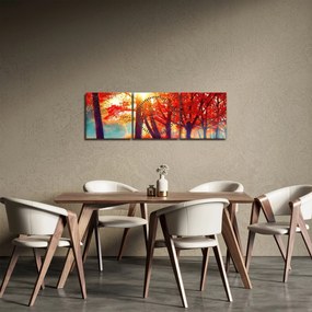 Obraz- Jesienny krajobraz (z zegarem) (90x30 cm)