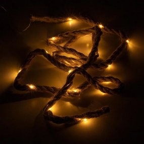 Ozdobna lina z oświetleniem LED, 25 LED, ciepła biel