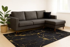 Granatowo-złoty dywan w stylu glamour do salonu F2-W07