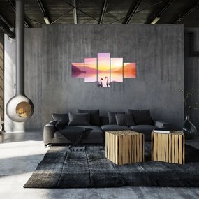 Obraz zakochanych łabędzi (125x70 cm)
