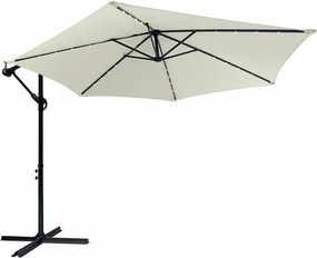 Avenberg Duży parasol z regulacją nachylenia Sunny LED 300, beżowy