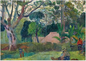 Obraz na szkle - Paul Gauguin, Te raau rahi (The Big Tree), reprodukcje (70x50 cm)