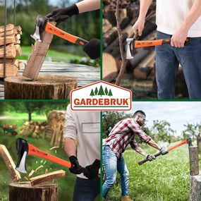 Zestaw siekier TOMS, siekiera i rozłupywacz, 2 sztuki, czarna/pomarańczowa Gardebruk