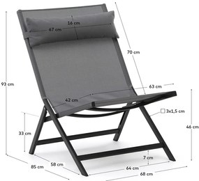 Szary metalowy fotel ogrodowy Canutells – Kave Home