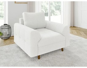 Biały fotel z materiału bouclé Ariella – Ropez