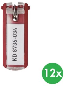 Durable KEY CLIP breloczek do kluczy, 12 szt., czerwóny