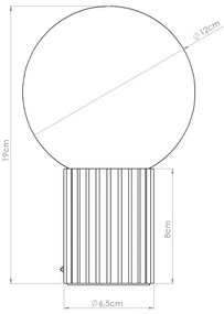 Szarobrązowa lampa stołowa ze szklanym kloszem (wysokość 19 cm) Orbital – Nice Lamps