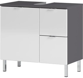 Biało-szara szafka pod umywalkę Germania Mauresa, szer. 60 cm