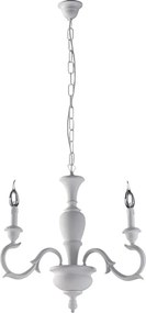 Fiorenza Shabby White Wooden Chandelier 3 Lights 110 Ø43 BL172-3-BCO