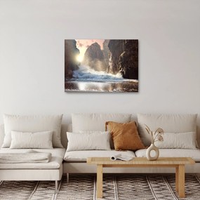Obraz - Skały i fale oceanu (70x50 cm)