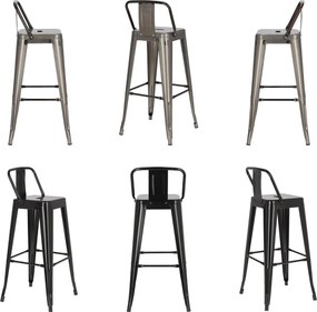 Metalowy hoker barowy Paris 75 short back