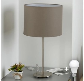 Eglo - LED  Lampa stołowa TUNJA 1xE27/60W/230V 38,5 cm matowy chrom/taupe