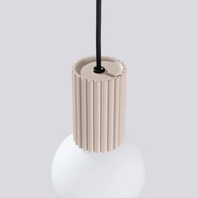 Lampa wisząca HALO 1 taupe ryflowana SOLLUX  LIGHTING