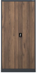 Socjalna szafa ubraniowa Eco Design Dawid, 90x45x185 cm, antracyt/orzech