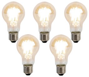 Zestaw 5 żarówek LED E27 o ściemnianym natężeniu światła Kelvin A60 Goldline 8W 806lm 2000-2700K