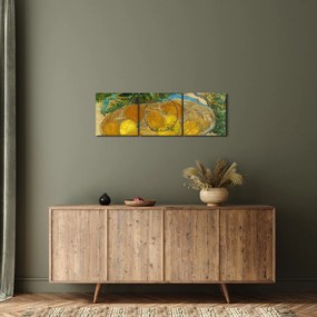 Obraz - Vincent van Gogh, Still Life of  Oranges and Lemons with  Blue Gloves, reprodukcje (z zegarem) (90x30 cm)