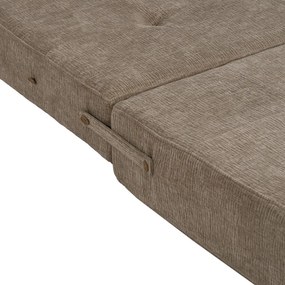 Beżowy rozkładany fotel z tkaniny szenilowej – Ixia