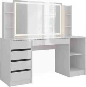 Stół toaletowy biały/biały wysoki połysk 158.2x50.1x76 sherry