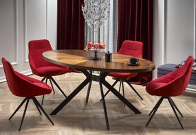 Loftowy stół z owalnym blatem orzechowym Locarno