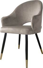 Krzesło Velvet tkanina Welur noga metalowa : Kolor nogi - Czano-złota stożek, Kolor tkaniny - VELVET - MG09, Typ siedziska - Siedzisko obrotowe 360°