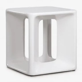 Stolik Kawowy Lilou 40x40 Cm Z Cementu I Włókna Szklanego Biała - Sklum