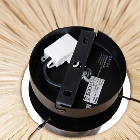 Rustykalna lampa ścienna czarna ze sznurkiem 45 cm - Leia