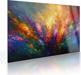 Obraz na szkle - Abstrakcja kwiatów (70x50 cm)