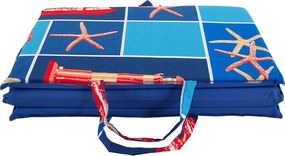 Leżak plażowy LATARNIA MORSKA 137x49 cm, niebieski