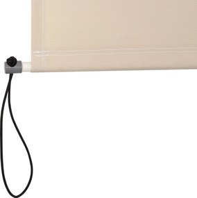 Outsunny Markiza Pionowa na Balkon, Markiza Pionowa, Ochrona przed Wiatrem, Rolka Boczna, Osłona, Ręczny Mechanizm Korbkowy, Polyester+Aluminium, Kremowy, 200 x 120 cm
