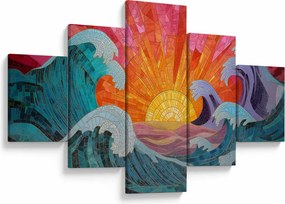 Obraz - Mozaika fal (125x70 cm)
