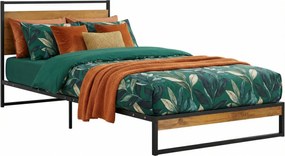 Czarne metalowe łóżko pojedyncze 100x200 cm B1-M82