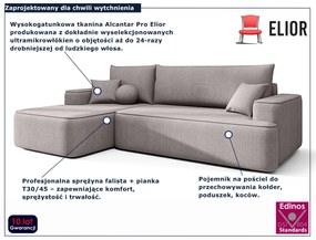 Szary narożnik rozkładany z pojemnikiem F2-M09