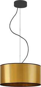 Złoty żyrandol z okrągłym abażurem 30 cm - EX853 M8-F69