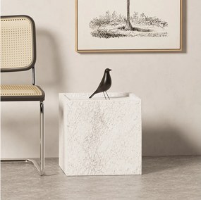 Stolik pomocniczy z marmuru – biały – Crow