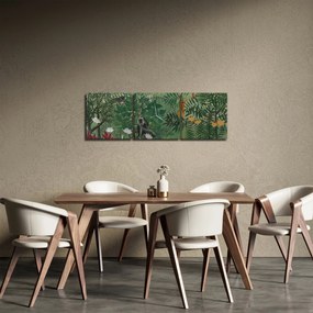 Obraz - Henri Rousseau, Tropical Forest with Monkeys, reprodukcje (z zegarem) (90x30 cm)