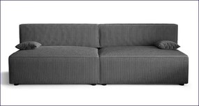 Szara rozkładana sztruksowa sofa - Lider 3X