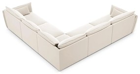Beżowy aksamitny narożnik Vanda – Mazzini Sofas