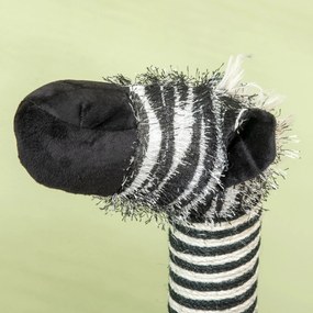 PawHut Drapak Zebra Design Tunelem 3 Poziomy Czarno Biały Stylowy i Funkcjonalny 485x35x93cm | Aosom PL