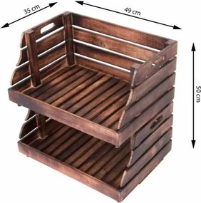 Zestaw skrzynek do układania w stosy DIVERO vintage - 2 sztu