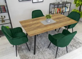 Zielone aksamitne krzesło tapicerowane - Estel 3X