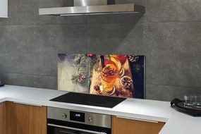 Szklany Panel Herbata z Goździkami i Owocami