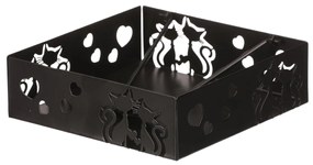 Autronic Metalowy pojemnik na serwetki kwadratowyKoty, czarny