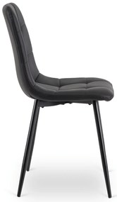 Zestaw Stół Okrągły LINO 100 cm Dąb Rustykalny/Czarny i 4 Krzesła DALVIN Czarne Ekoskóra Nowoczesne Loft